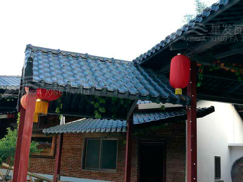 園林建筑搭建樹(shù)脂瓦涼亭，將景觀與藝術(shù)融合，別具一格！